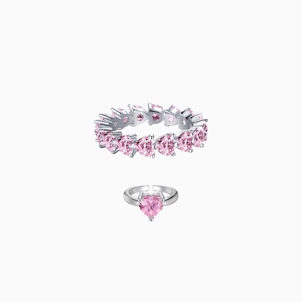 خاتم فلوريا وردي | انا و ماما | فضة عيار 925